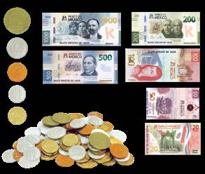 Billetes y Monedas Educativas La semejanza real de cada deno — El Mundo de Sophia
